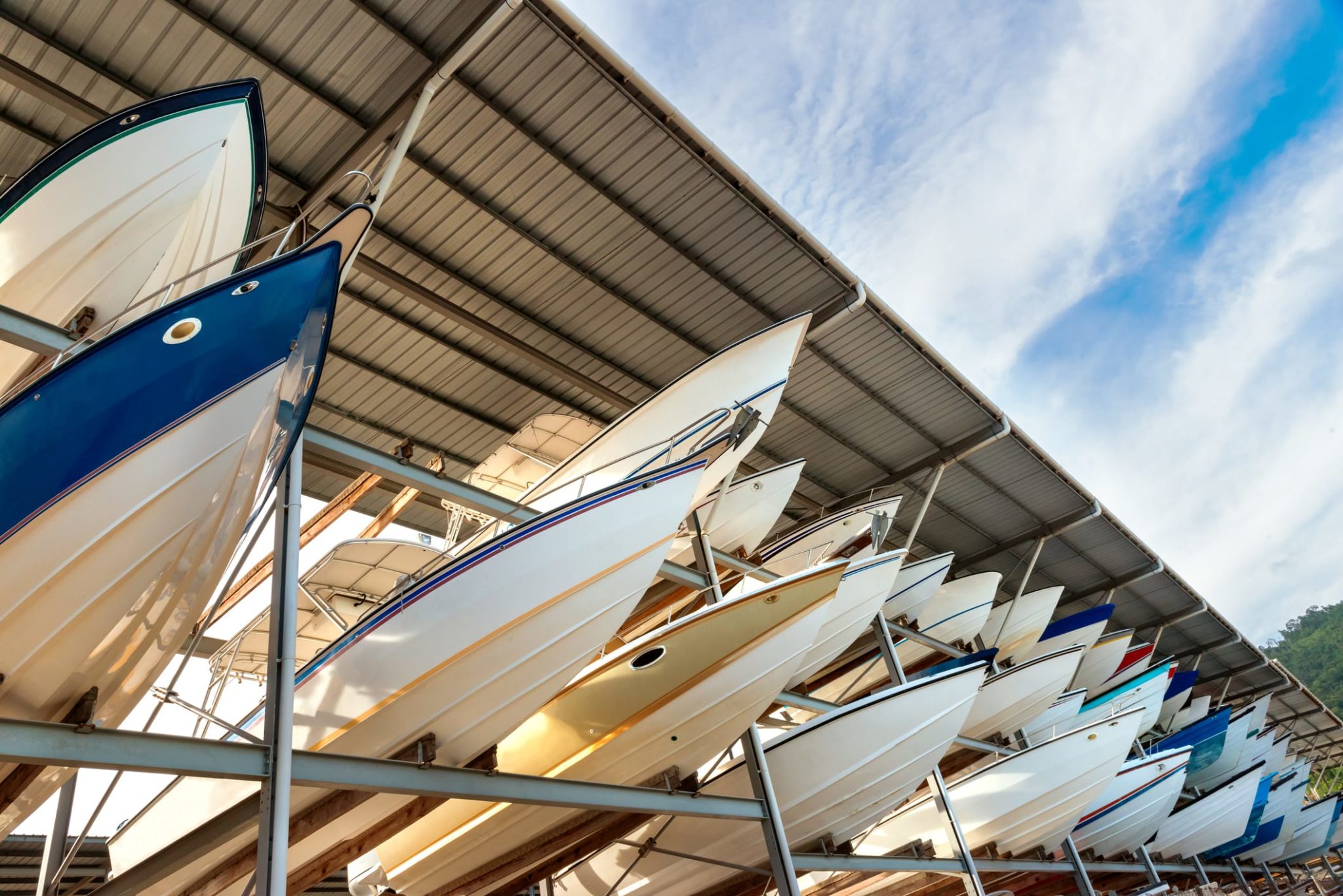 Boats in Sheltered Parking Facility